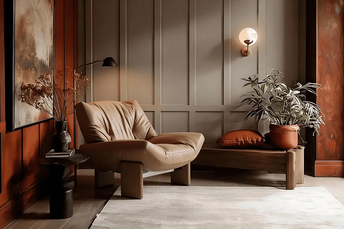 Restyled interior render with new materials and lighting