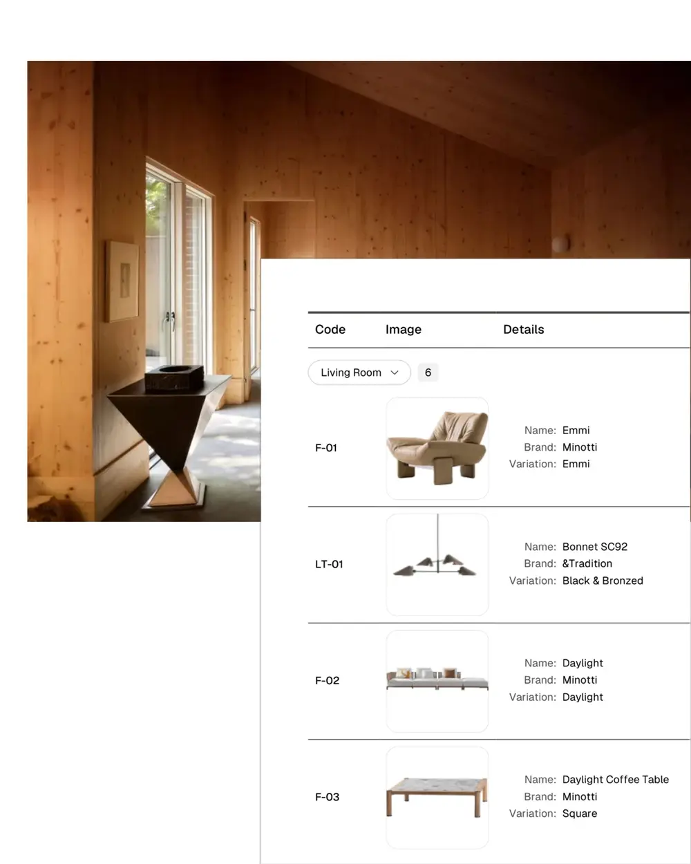 Schedule feature interface for managing material specifications and timelines